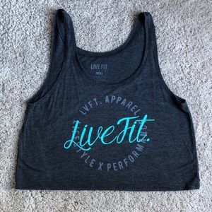 LIVE FIT APPAREL GREY TANK CROP TOP
